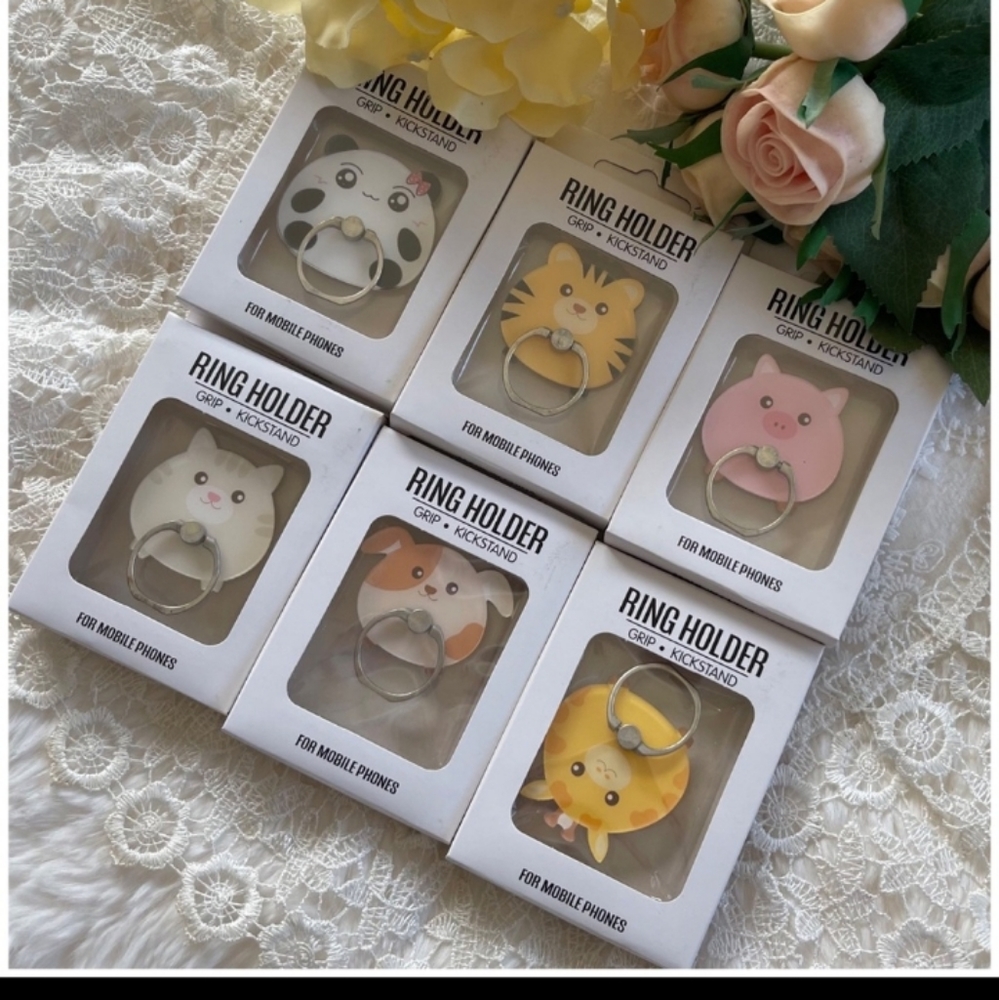 Gave away for Christmas Kuwaii Cute Animal cell phone 360 degree ring stand
